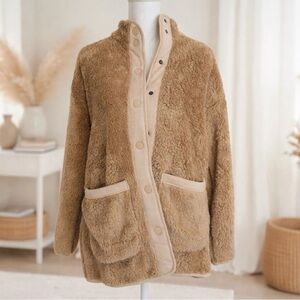 NWT Workshop Republic Clothing Beige Teddy Jacket